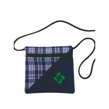 Bolso Cuadros Liso con Lauburu - Bolsos, Mochilas y Complementos