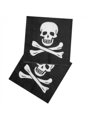 Servilletas Calavera Pirata 12 unid - Fiestas de Cumpleaños de Piratas