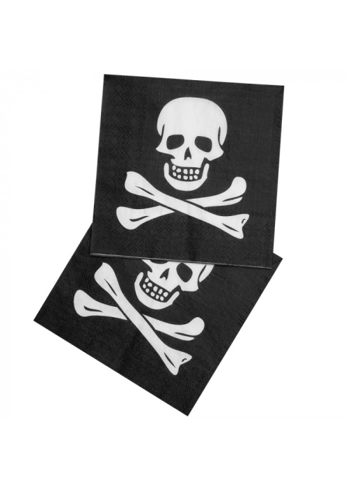 Servilletas Calavera Pirata 12 unid - Fiestas de Cumpleaños de Piratas