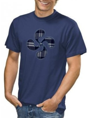 Camiseta Lauburu Azul Hombre - Camisas y Camisetas Regionales Hombre