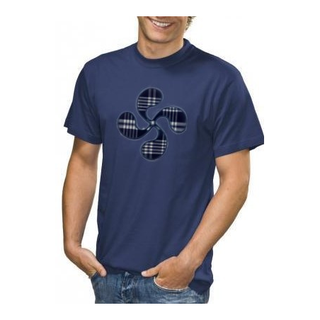 Camiseta Lauburu Azul Hombre - Camisas y Camisetas Regionales Hombre