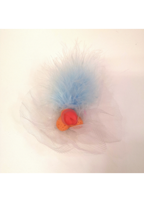Broche Pene Tul Marabu Azul - Broches y silbatos para Despedidas