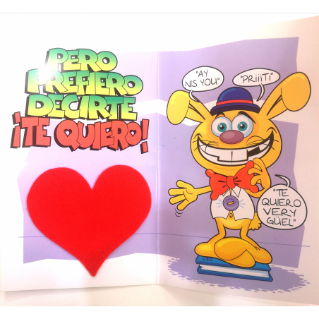 Tarjeta He Ido a Clases de Ingles Para Decirte I love you - Tarjetas de Felicitacion