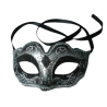 Antifaz Veneciano Negro y Plata - Mascaras y Antifaces