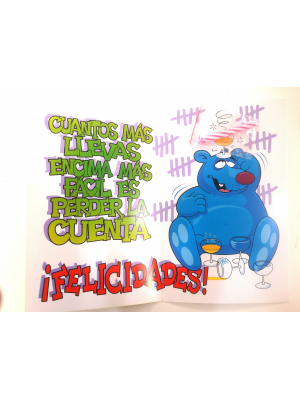 Tarjeta Los Años Son Como Las Copas - Tarjetas de Felicitacion