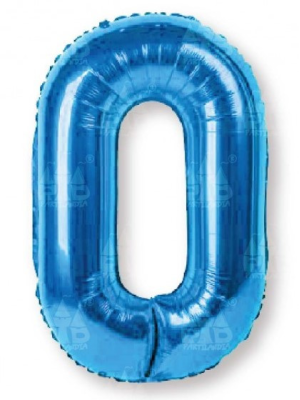 Globo Azul Numero 0 de Foil 32 - Globos