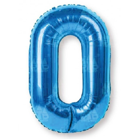 Globo Azul Numero 0 de Foil 32 - Globos
