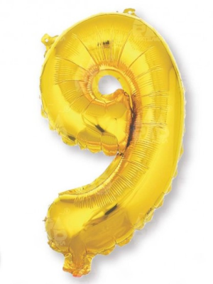 Globo Dorado Numero 9 de Foil 32 - Globos