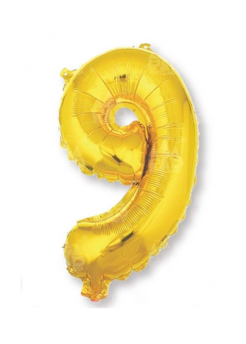 Globo Dorado Numero 9 de Foil 32 - Globos