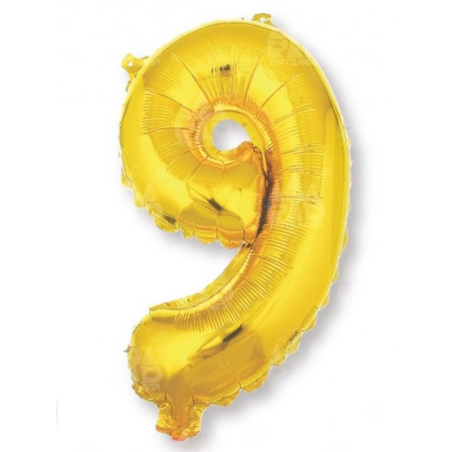 Globo Dorado Numero 9 de Foil 32 - Globos