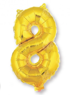 Globo Dorado Numero 8 de Foil 32 - Globos