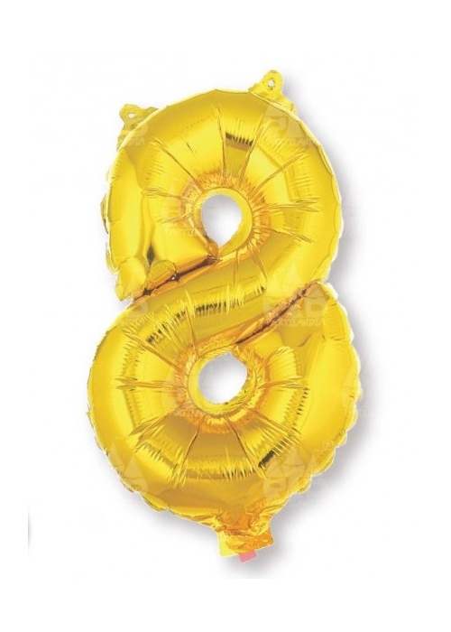 Globo Dorado Numero 8 de Foil 32 - Globos