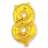 Globo Dorado Numero 8 de Foil 32 - Globos