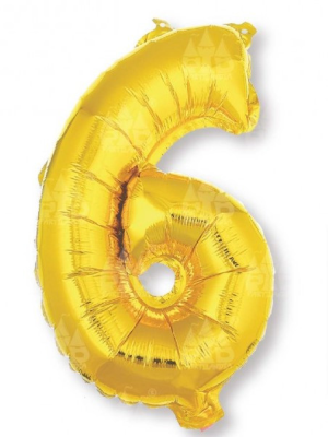 Globo Dorado Numero 6 de Foil 32 - Globos