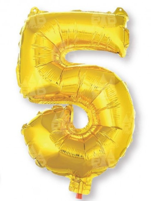 Globo Dorado Numero 5 de Foil 32 - Globos