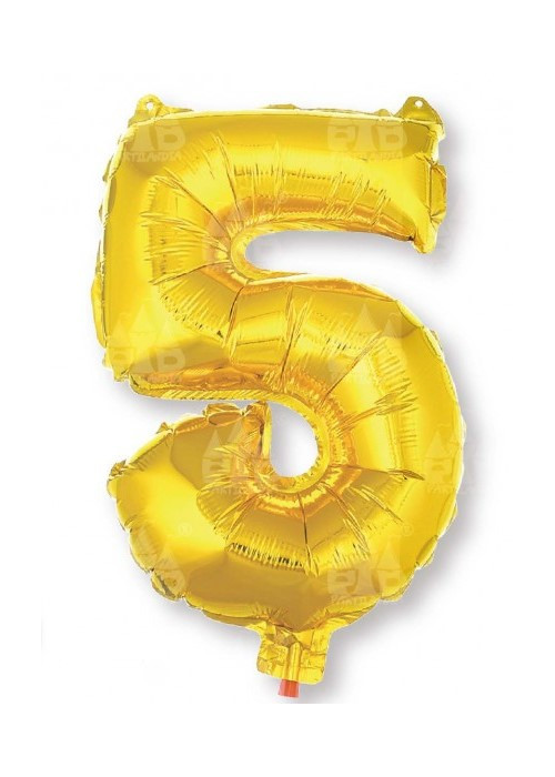 Globo Dorado Numero 5 de Foil 32 - Globos