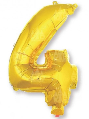 Globo Dorado Numero 4 de Foil 32 - Globos