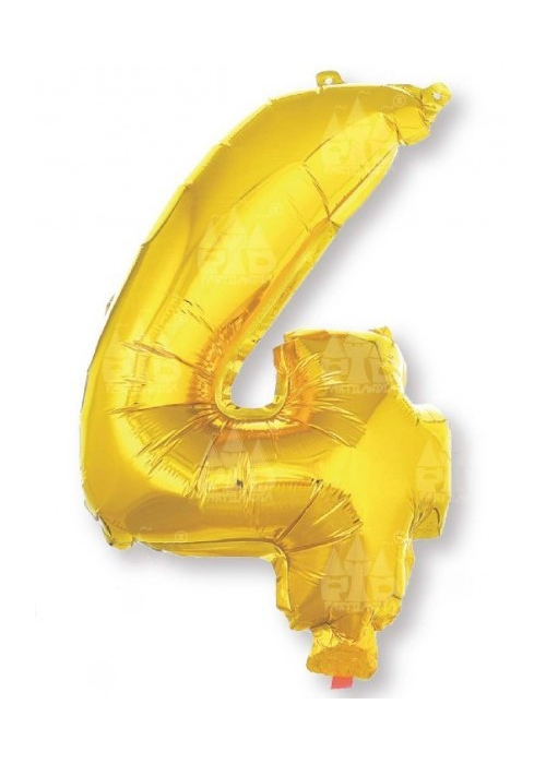 Globo Dorado Numero 4 de Foil 32 - Globos