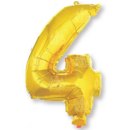 Globo Dorado Numero 4 de Foil 32 - Globos
