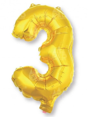Globo Dorado Numero 3 de Foil 32 - Globos