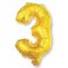 Globo Dorado Numero 3 de Foil 32 - Globos