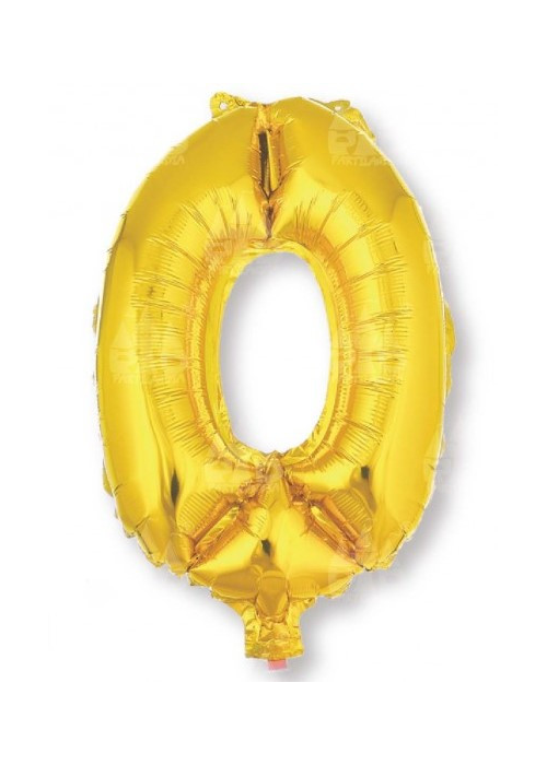 Globo Dorado Numero 0 de Foil 32 - Globos