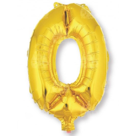 Globo Dorado Numero 0 de Foil 32 - Globos