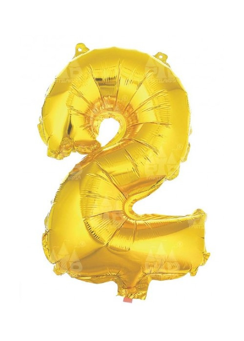 Globo Dorado Numero 2 de Foil 32 - Globos