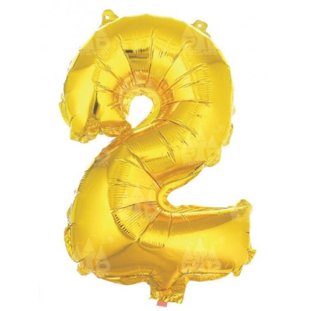 Globo Dorado Numero 2 de Foil 32 - Globos