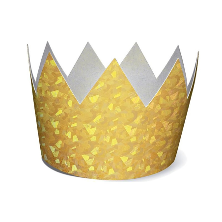 Corona Oro Holografica 6 unid - Gorros y Gafas