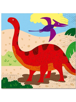 Servilleta dinosaurios 12 unidades - Fiestas de Cumpleaños de Dinosaurios
