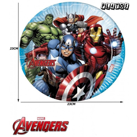 Platos Advengers 6 Unid - Fiestas de Cumpleaños de Superheroes