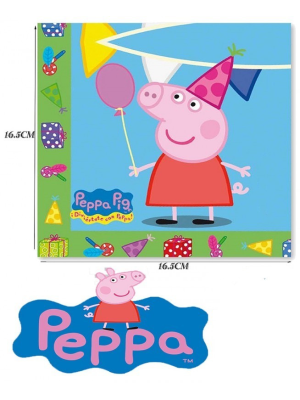 Servilletas Peppa Pig 20 Unid - Fiestas de Cumpleaños de Peppa Pig