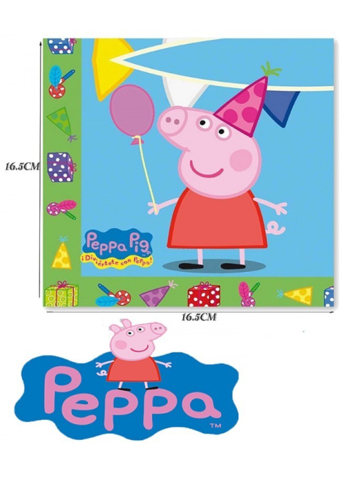 Servilletas Peppa Pig 20 Unid - Fiestas de Cumpleaños de Peppa Pig