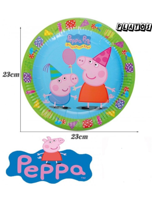 Platos Peppa Pig 23cm 6 Unid - Fiestas de Cumpleaños de Peppa Pig