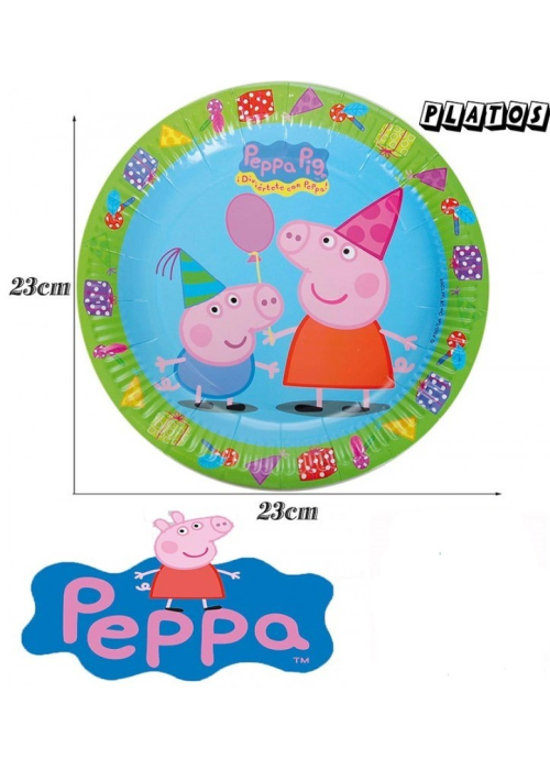 Platos Peppa Pig 23cm 6 Unid - Fiestas de Cumpleaños de Peppa Pig