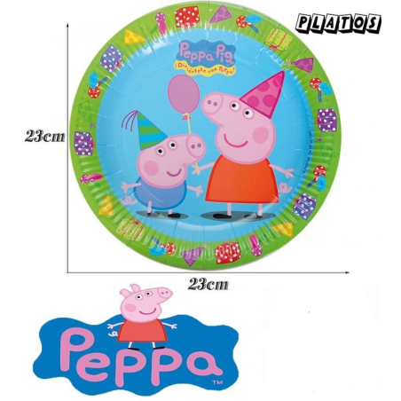 Platos Peppa Pig 23cm 6 Unid - Fiestas de Cumpleaños de Peppa Pig