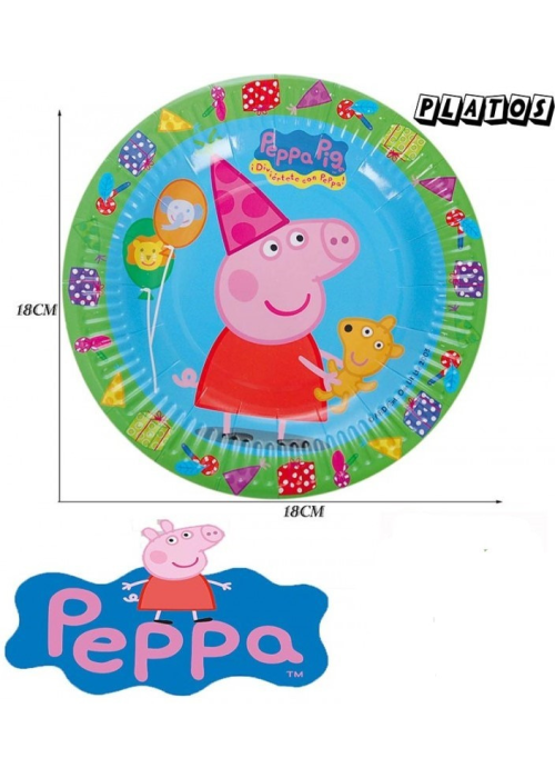 Platos Peppa Pig 18cm 6 Unid - Fiestas de Cumpleaños de Peppa Pig
