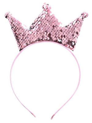 Diadema con Corona de Lentejuelas Rosas - Sombreros