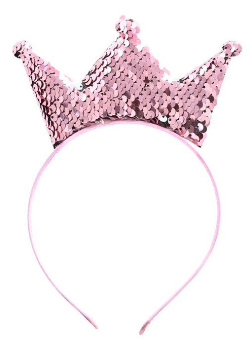 Diadema con Corona de Lentejuelas Rosas - Sombreros