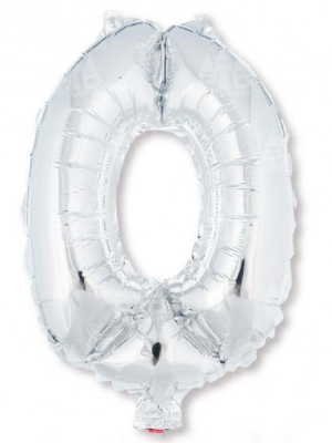 Globo Plata Numero 0 de Foil 32 - Globos