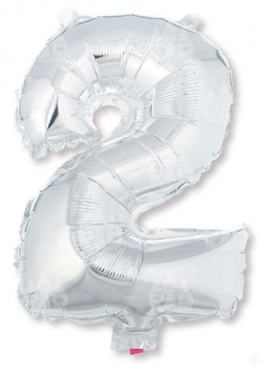 Globo Plata Numero 2 de Foil 32 - Globos