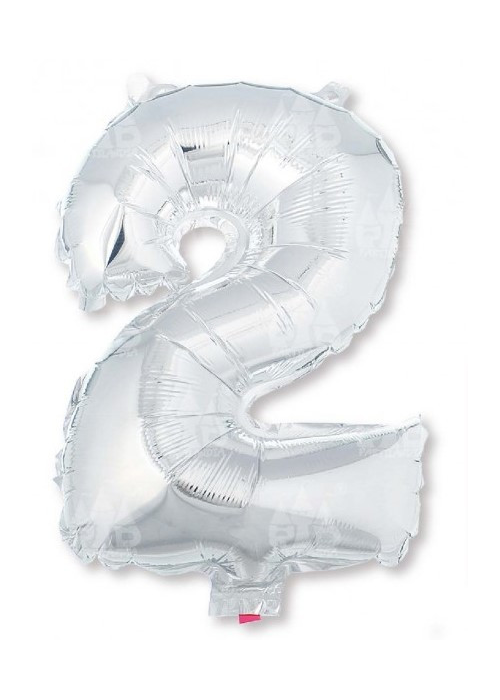 Globo Plata Numero 2 de Foil 32 - Globos