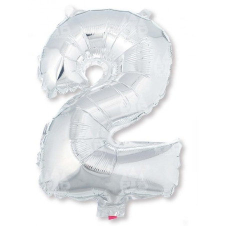 Globo Plata Numero 2 de Foil 32 - Globos