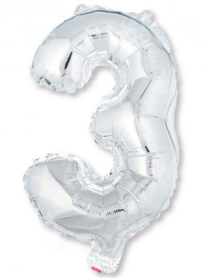 Globo Plata Numero 3 de Foil 32 - Globos