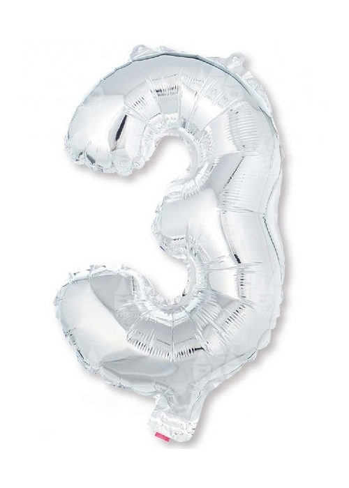 Globo Plata Numero 3 de Foil 32 - Globos