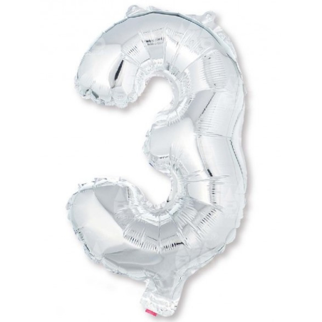 Globo Plata Numero 3 de Foil 32 - Globos