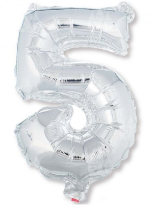 Globo Plata Numero 5 de Foil 32 - Globos