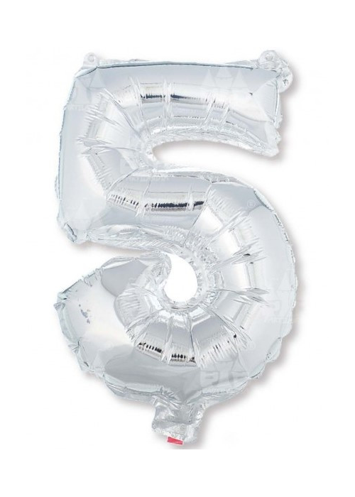 Globo Plata Numero 5 de Foil 32 - Globos