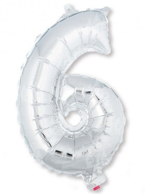 Globo Plata Numero 6 de Foil 32 - Globos